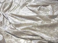 Crushed Velvet Velour Fabric Material - OYSTER